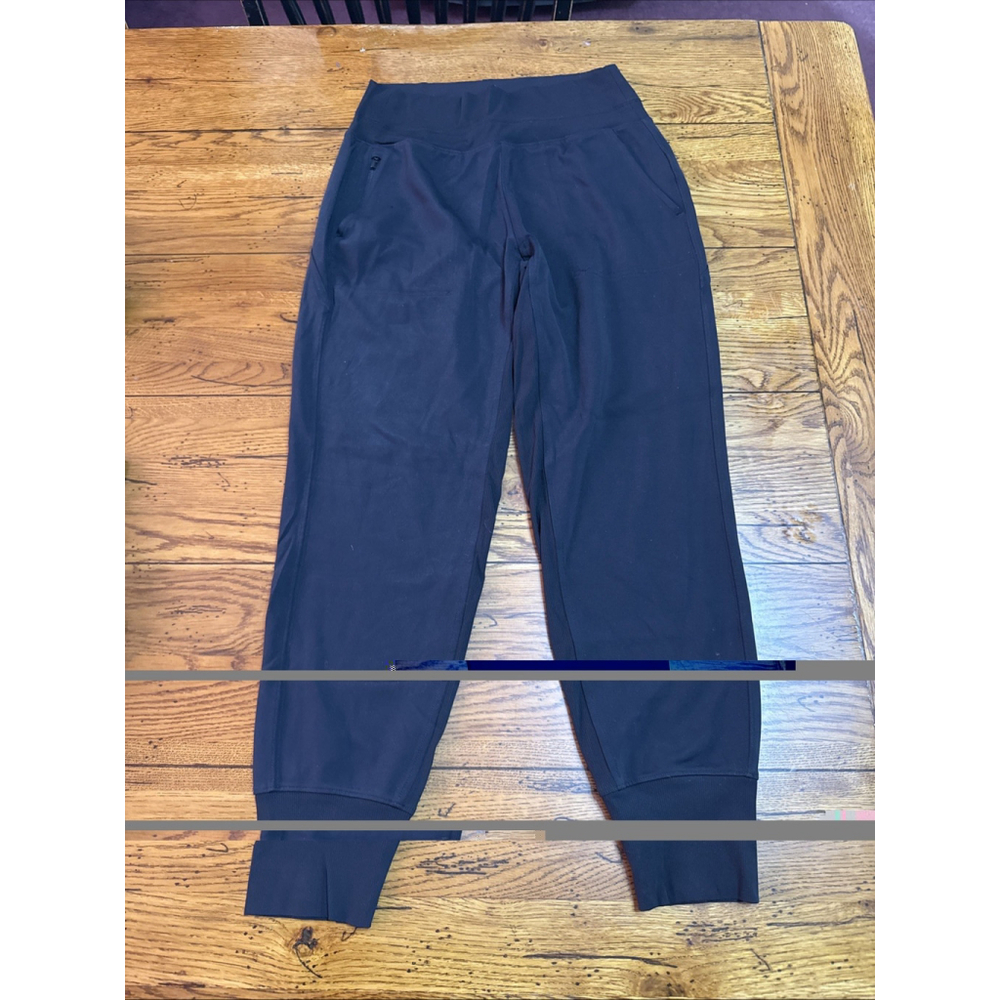 Athleta Small Medium Venice High Rise Track Stripe Jogger Black EUC LL95